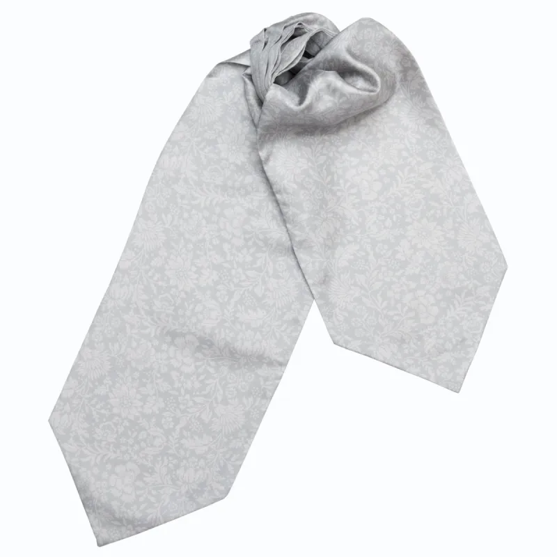 Porto Venere - Silk Ascot Cravat Tie - Silver Grey sold by Elizabetta