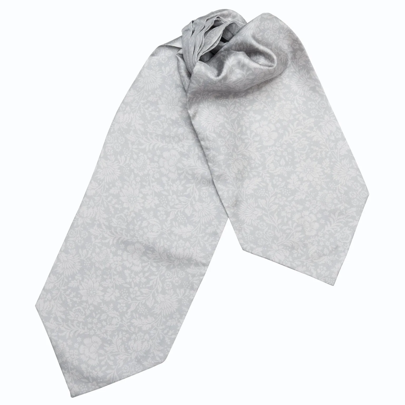 Porto Venere - Silk Ascot Cravat Tie - Silver Grey sold by Elizabetta