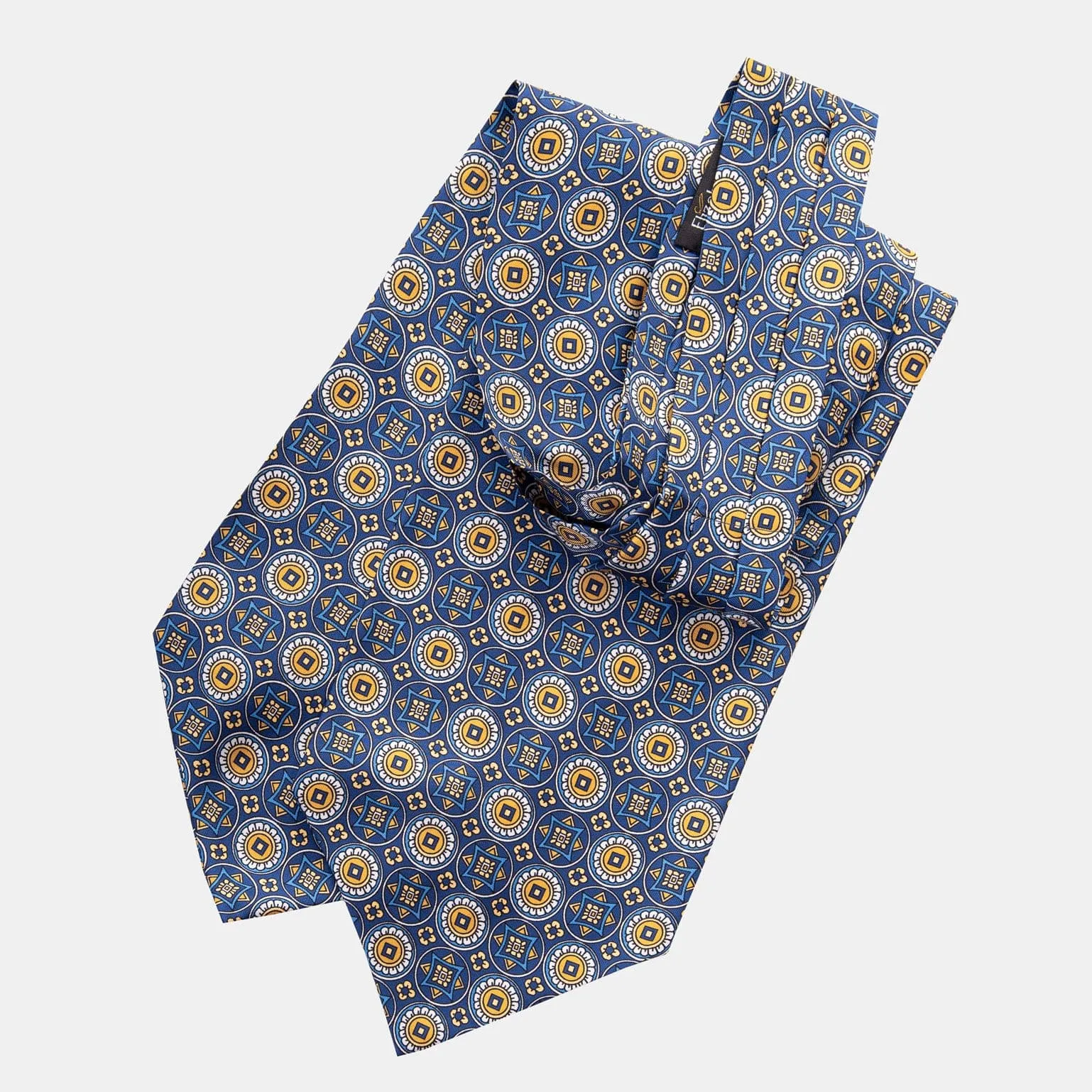 Diego - Silk Ascot Cravat Tie - Blue sold by Elizabetta product image thumbnail 3