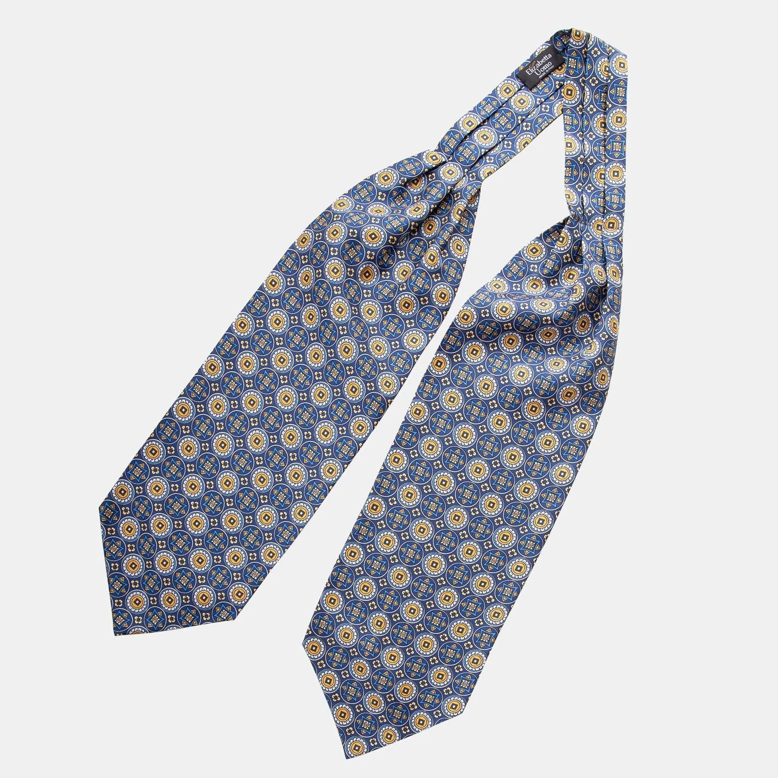 Diego - Silk Ascot Cravat Tie - Blue sold by Elizabetta product image thumbnail 2