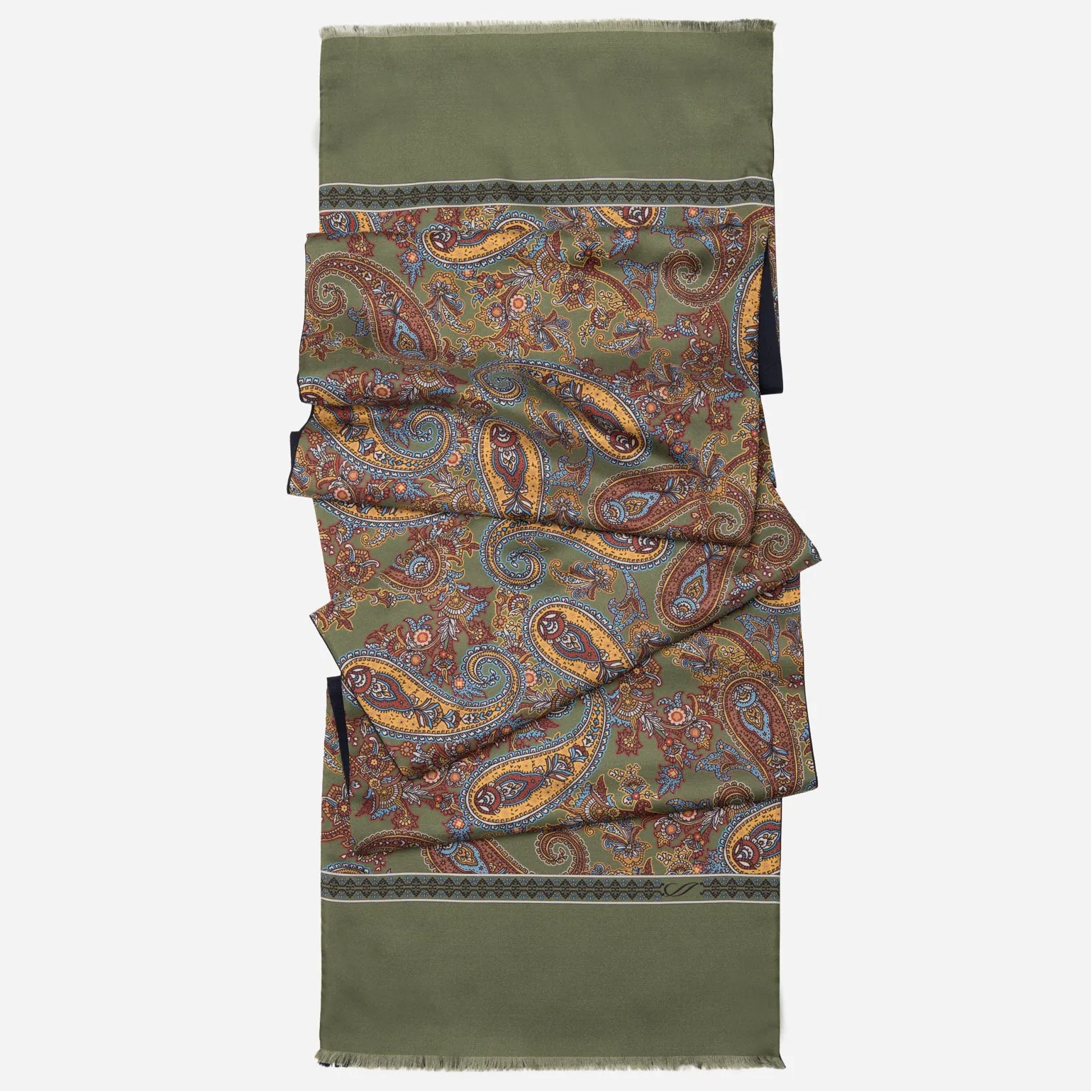 Venezia - Wool Backed Silk Scarf - Olive Green sold by Elizabetta product image thumbnail 2