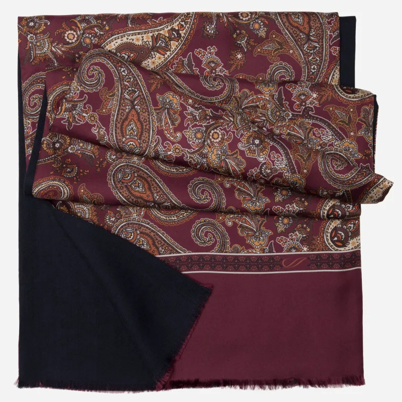 Venezia - Wool Backed Silk Scarf - Burgundy sold by Elizabetta