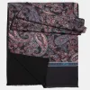 Venezia - Wool Backed Silk Scarf - Black, Blue & Red sold by Elizabetta
