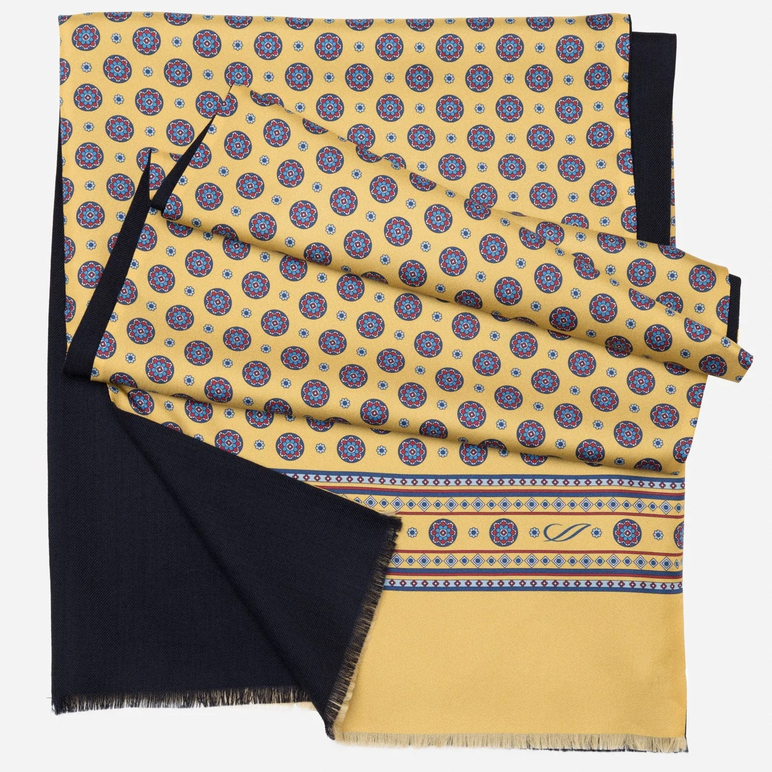 Palatino - Wool Backed Silk Scarf - Yellow sold by Elizabetta