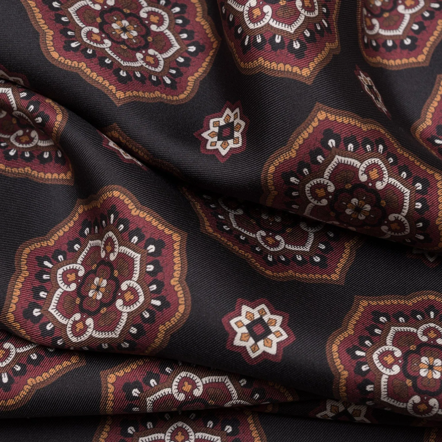 Jove - Wool Backed Silk Scarf - Black & Burgundy sold by Elizabetta product image thumbnail 3
