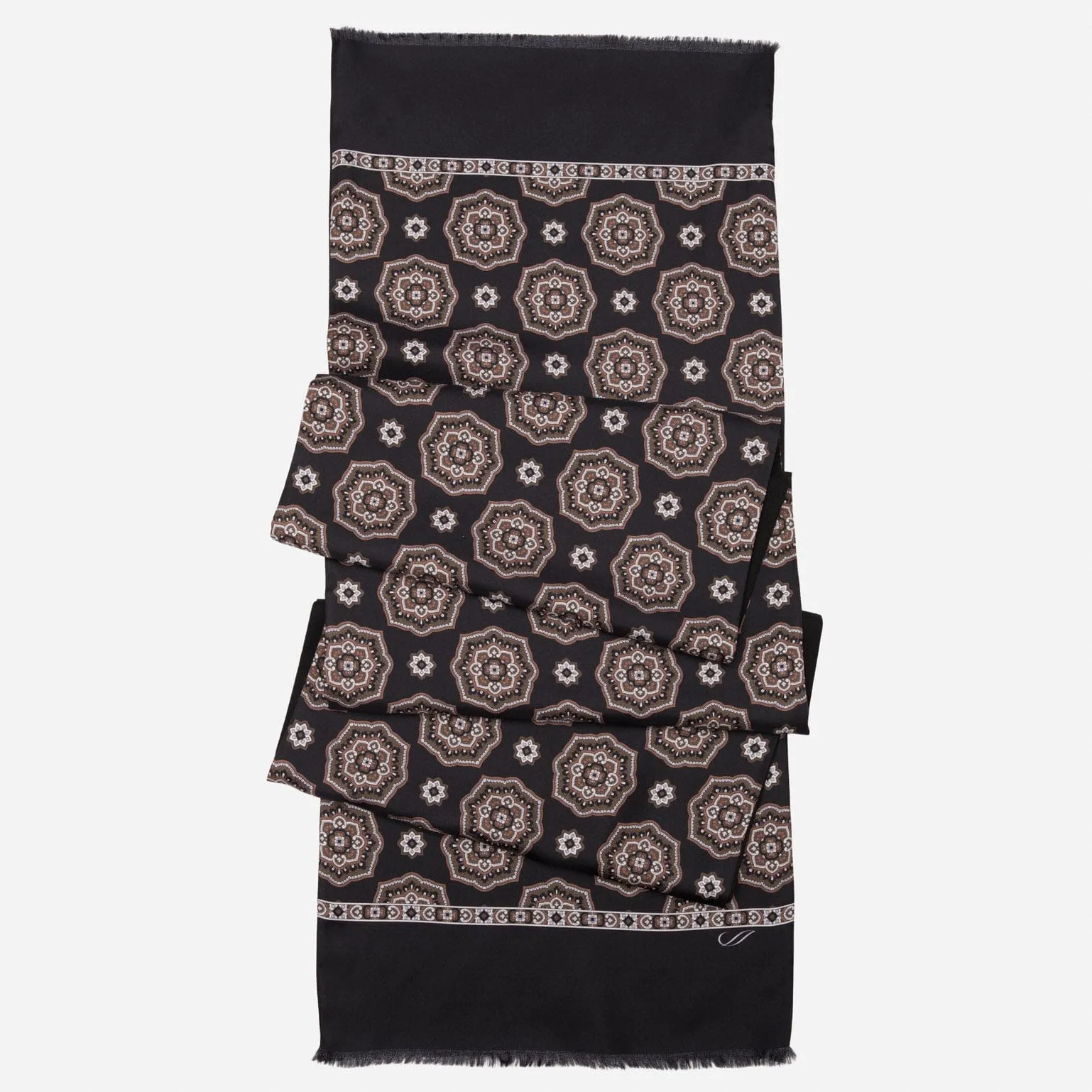 Jove - Wool Backed Silk Scarf - Black & Brown sold by Elizabetta product image thumbnail 2