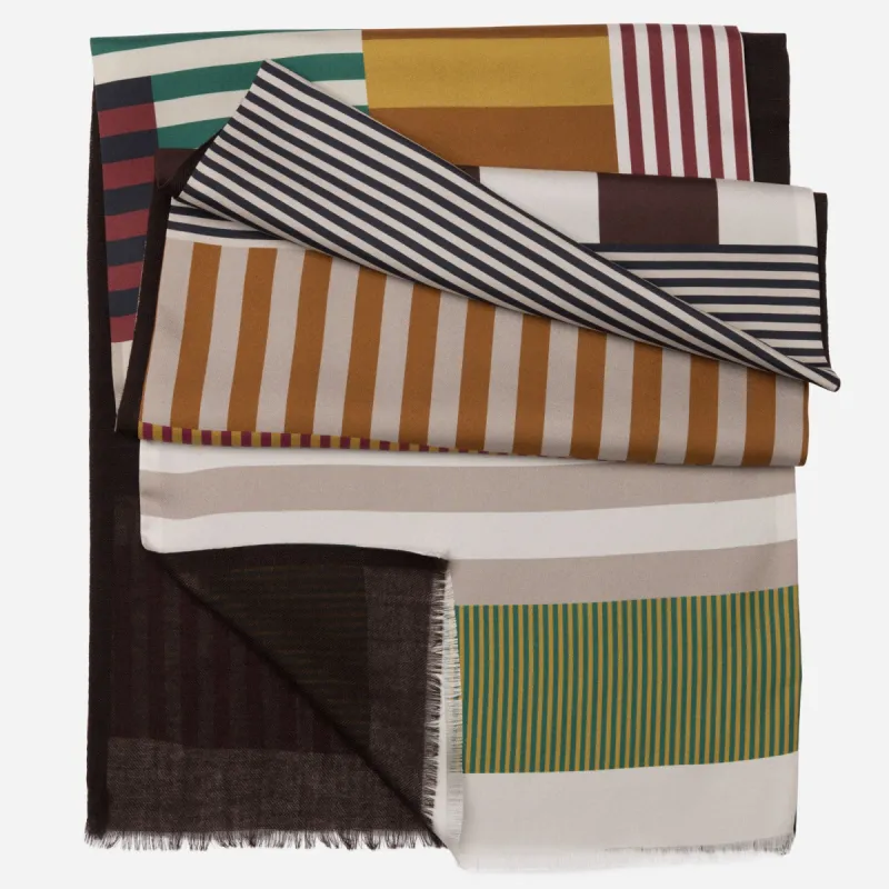 Positano - Wool Backed Silk Scarf - Chocolate sold by Elizabetta