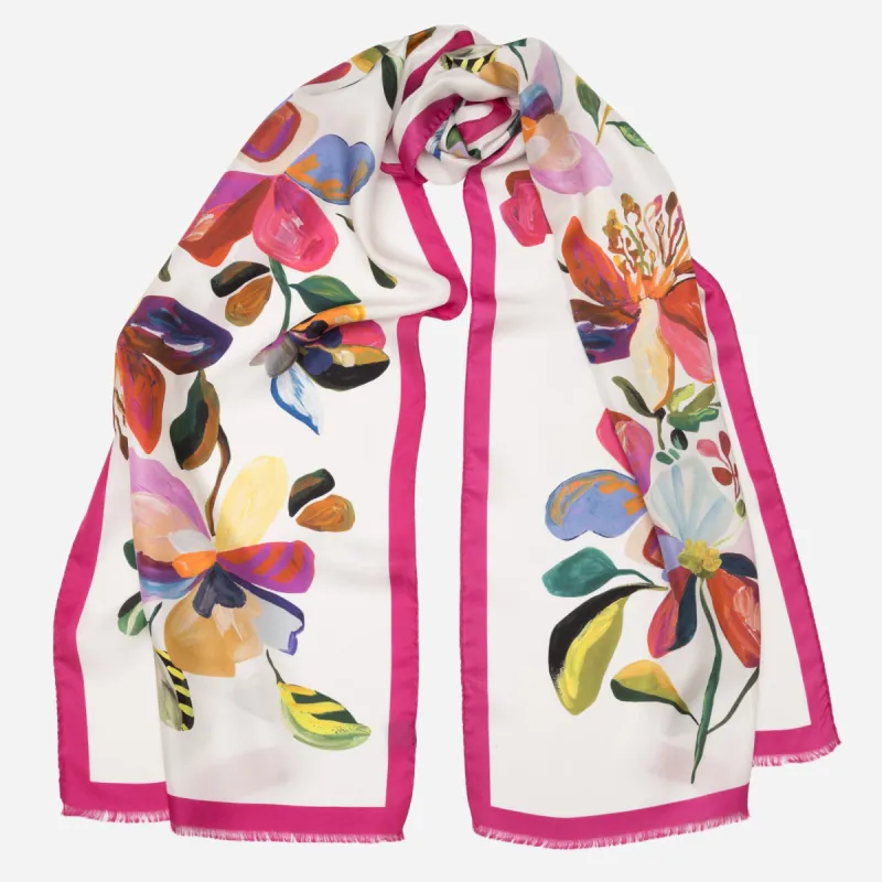 Eloisa - Large Silk Scarf - White sold by Elizabetta