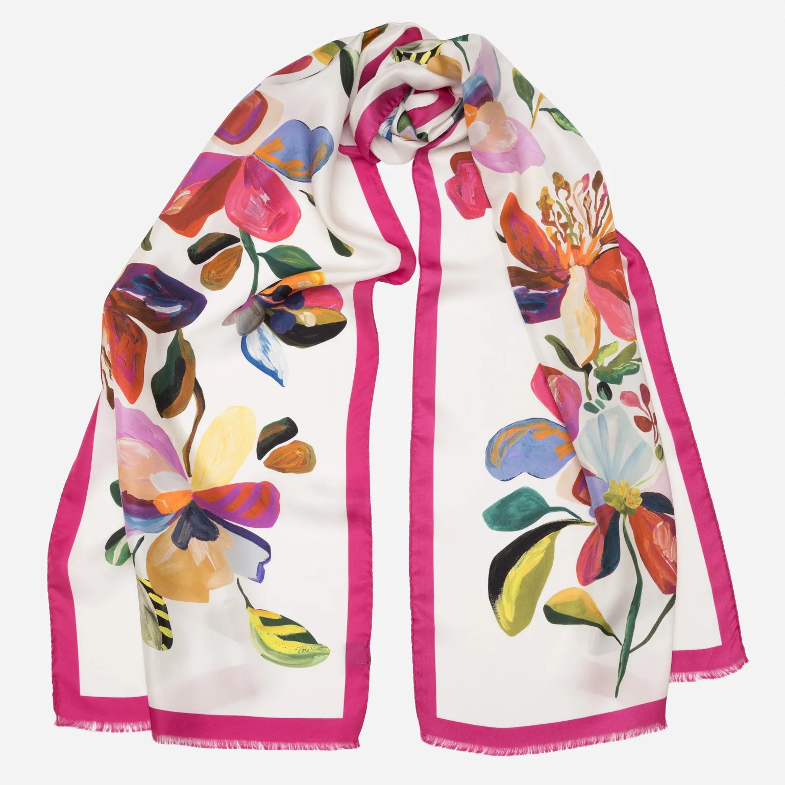 Eloisa - Large Silk Scarf - White sold by Elizabetta