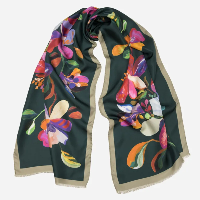 Eloisa - Long Silk Scarf - Green sold by Elizabetta
