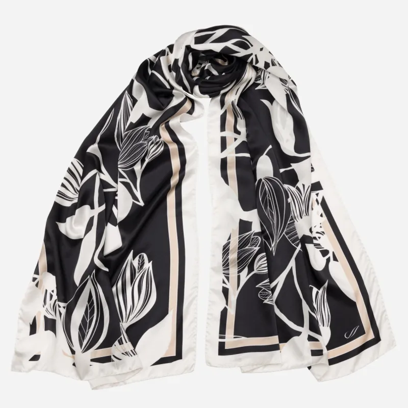 Cara - Silk Scarf Shawl - Black sold by Elizabetta