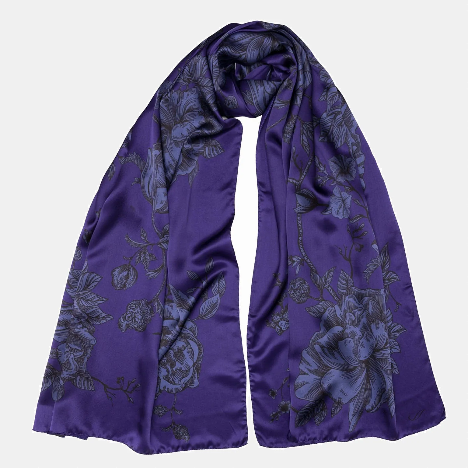 Isabella - Silk Scarf Shawl - Indigo Blue sold by Elizabetta