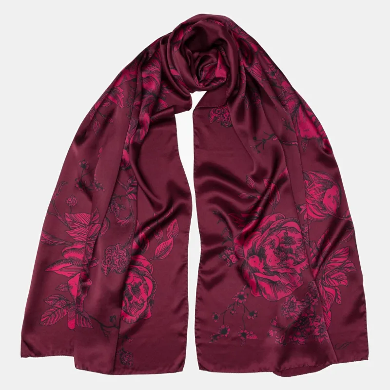 Isabella - Silk Scarf Shawl - Garnet Red sold by Elizabetta