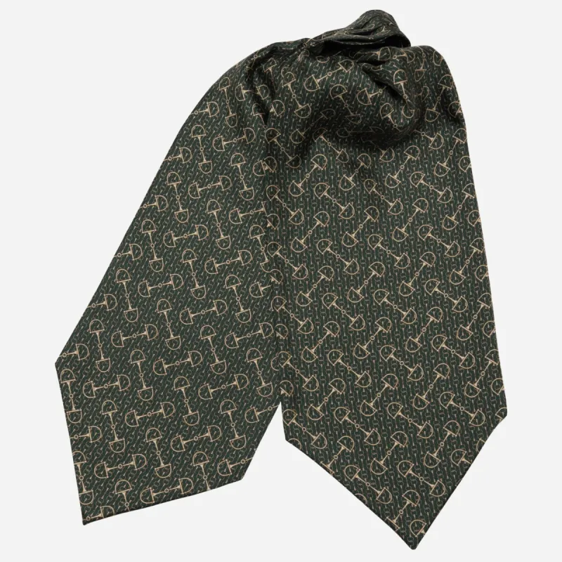 Derby - Silk Ascot Cravat Tie - Forest Green sold by Elizabetta