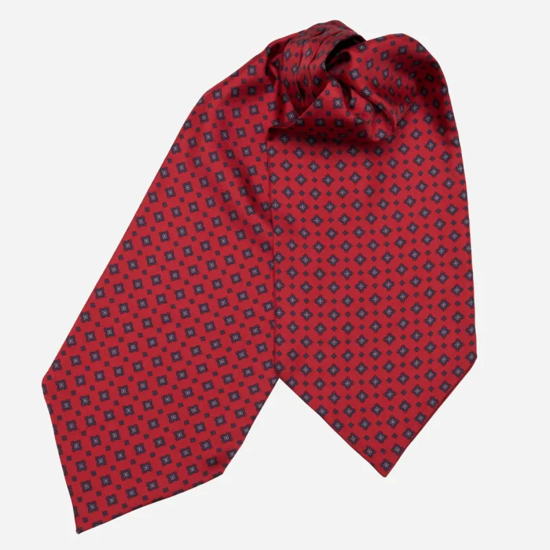 Corbara - Silk Ascot Cravat Tie - Dark Red sold by Elizabetta