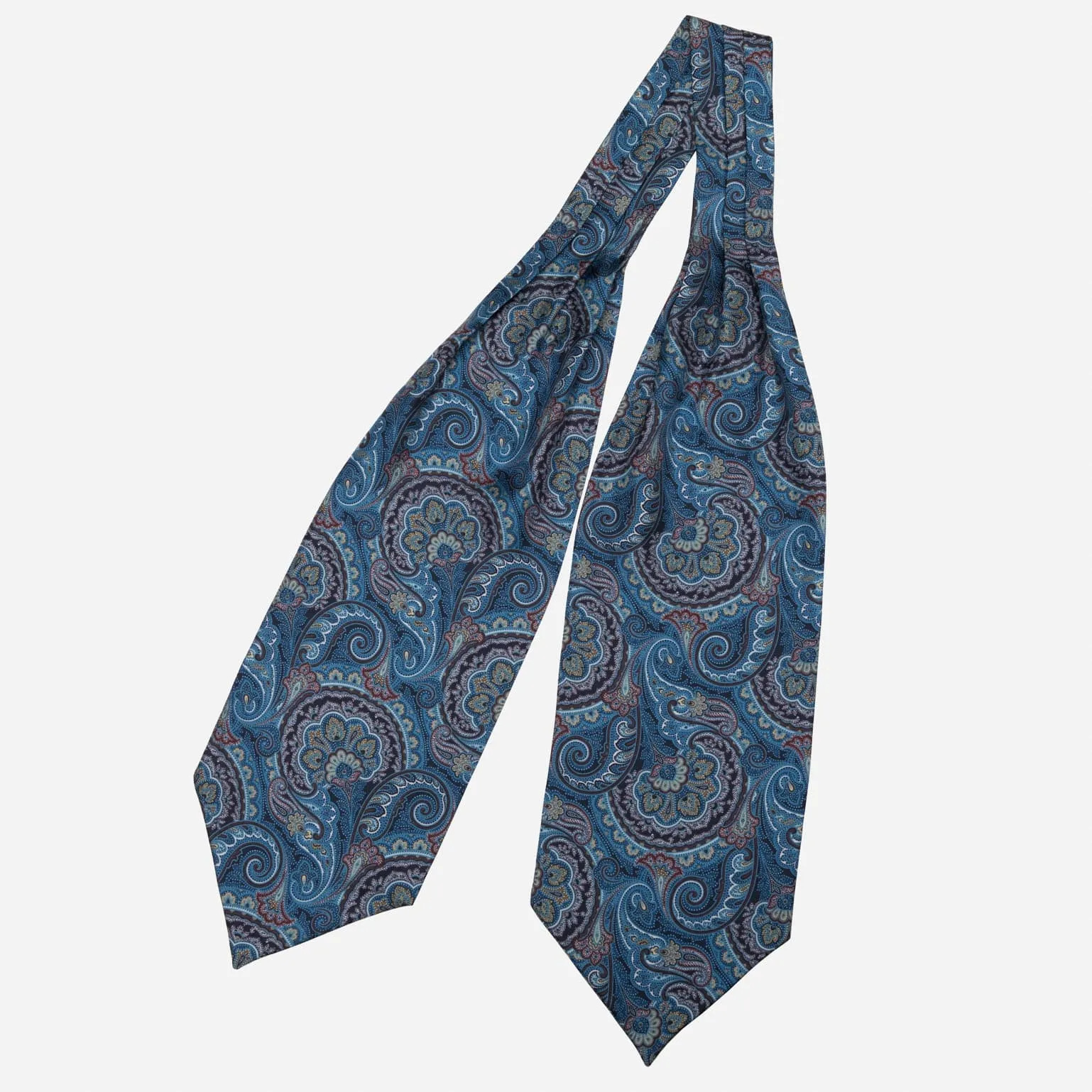 Bugatti - Silk Ascot Cravat Tie - Blue sold by Elizabetta product image thumbnail 2