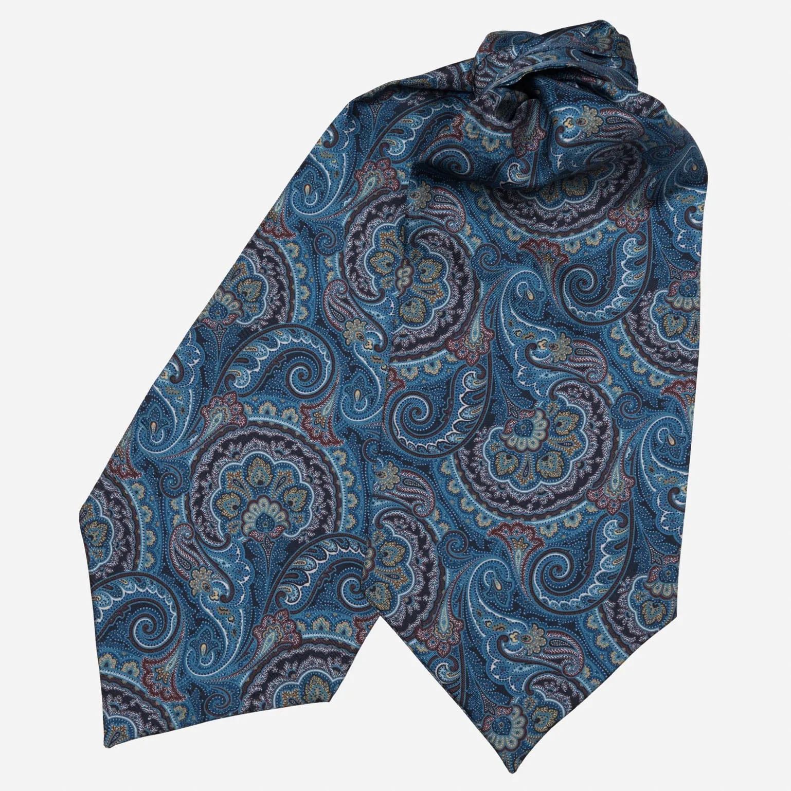 Bugatti - Silk Ascot Cravat Tie - Blue sold by Elizabetta