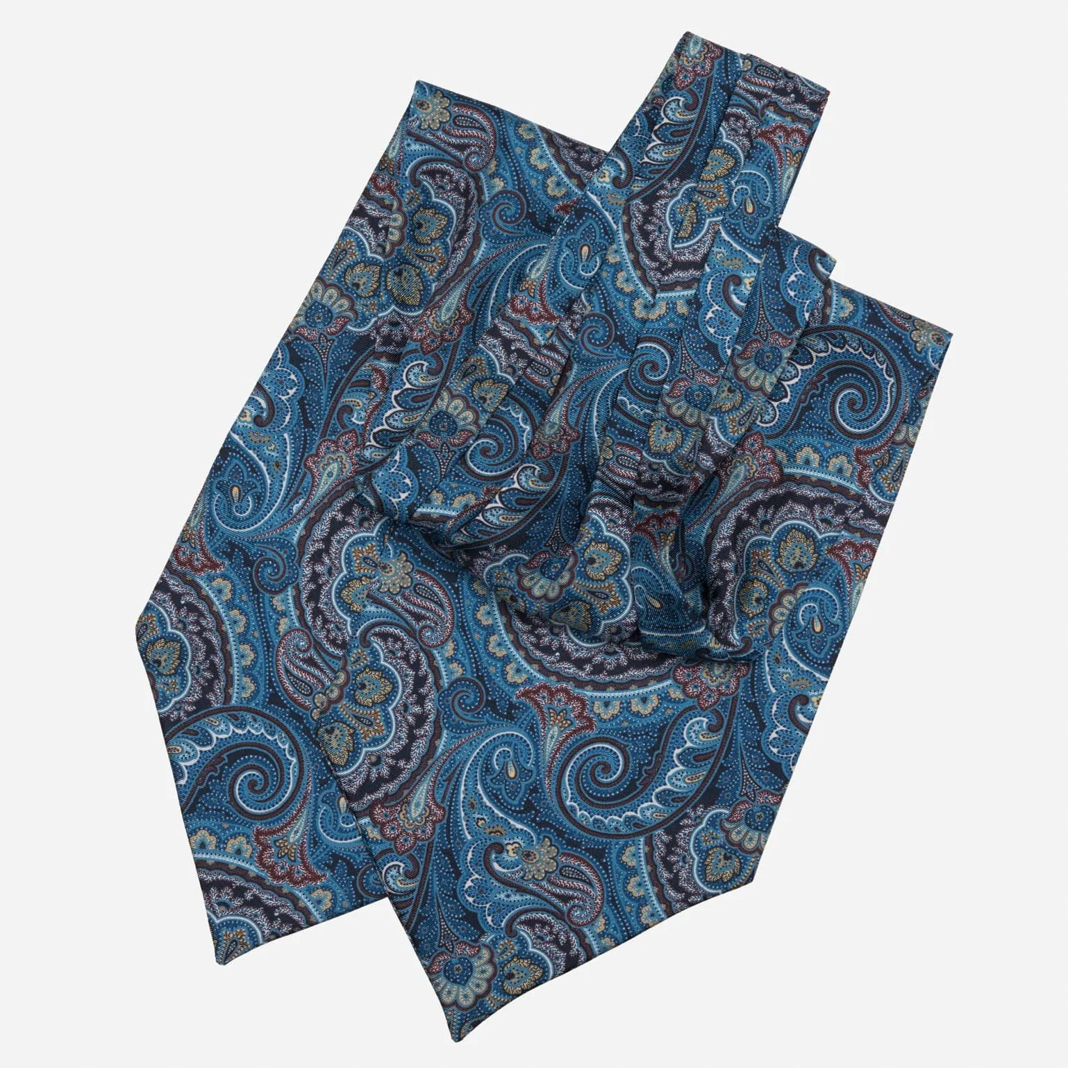 Bugatti - Silk Ascot Cravat Tie - Blue sold by Elizabetta product image thumbnail 3