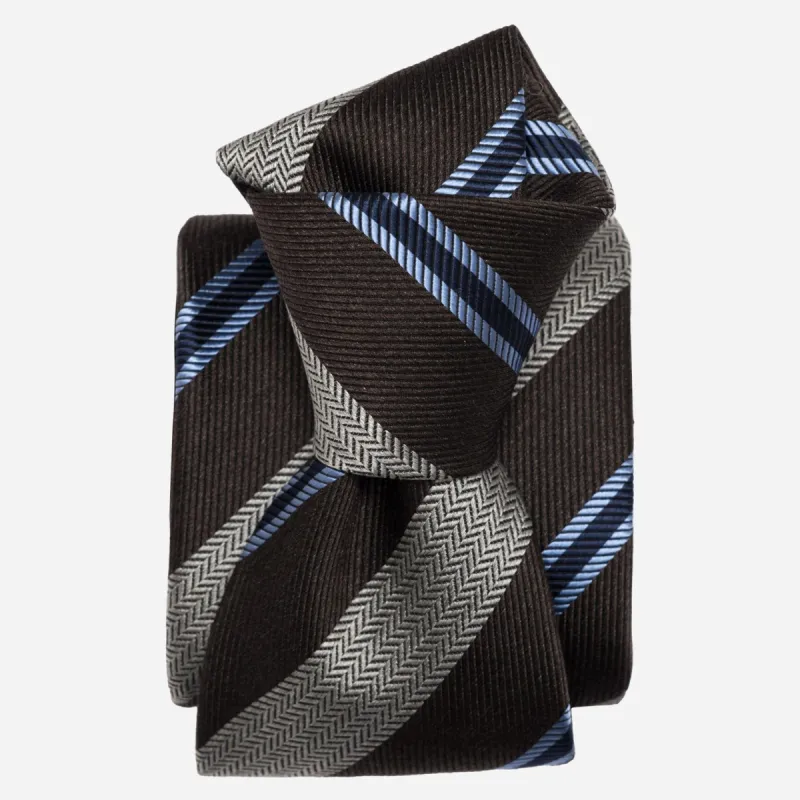 Flaminia - Silk Jacquard Tie - Brown sold by Elizabetta
