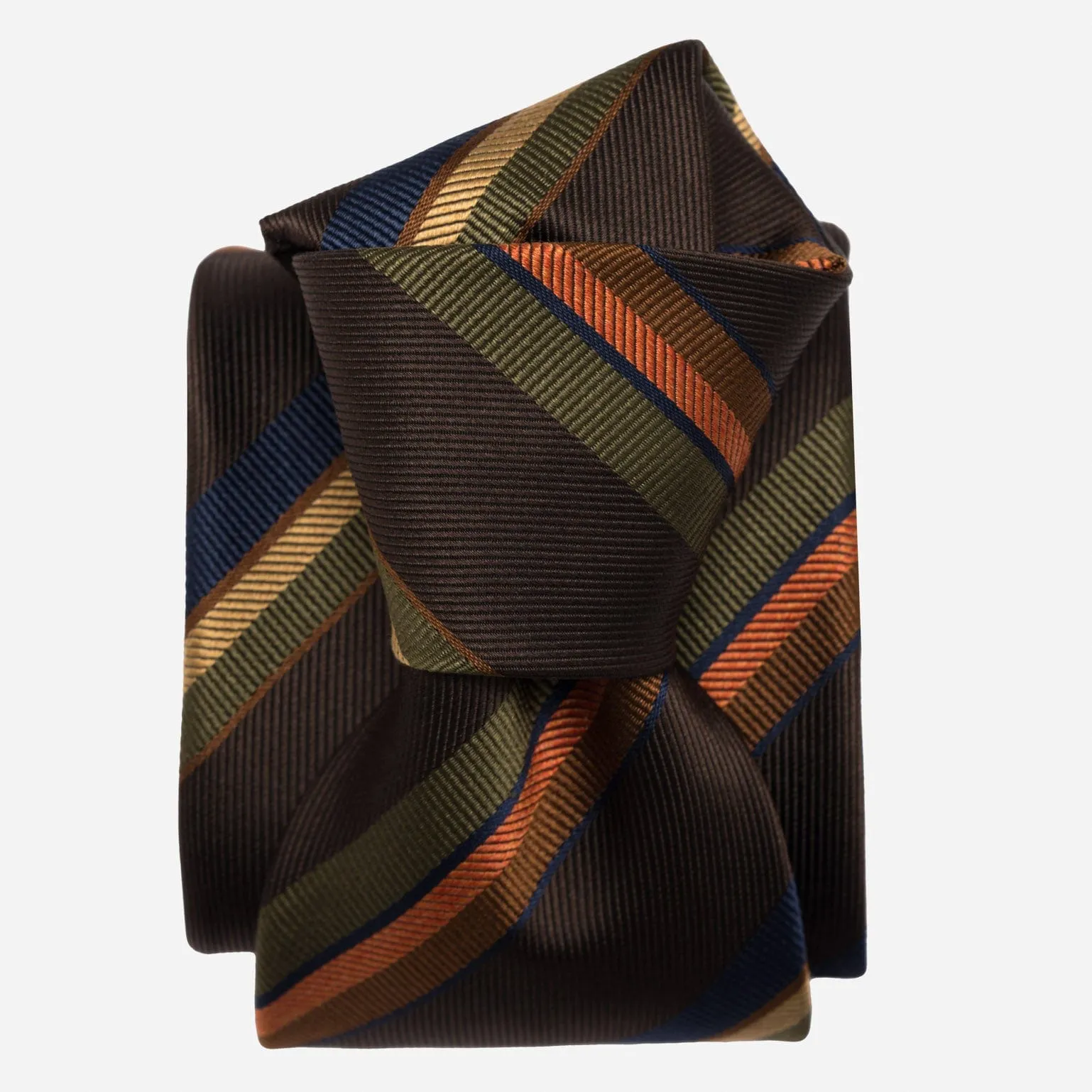 Battisti - Silk Jacquard Tie - Chocolate Brown sold by Elizabetta