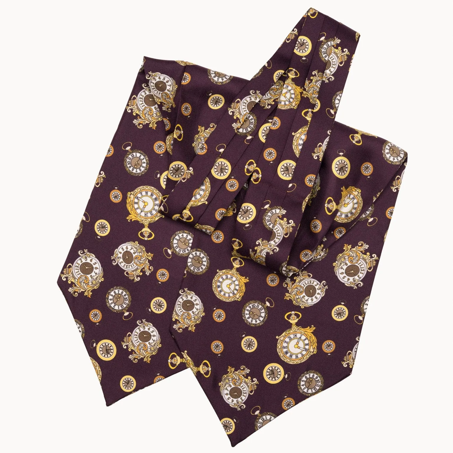 Gilded Keeper - Silk Ascot Cravat Tie - Plum sold by Elizabetta product image thumbnail 2