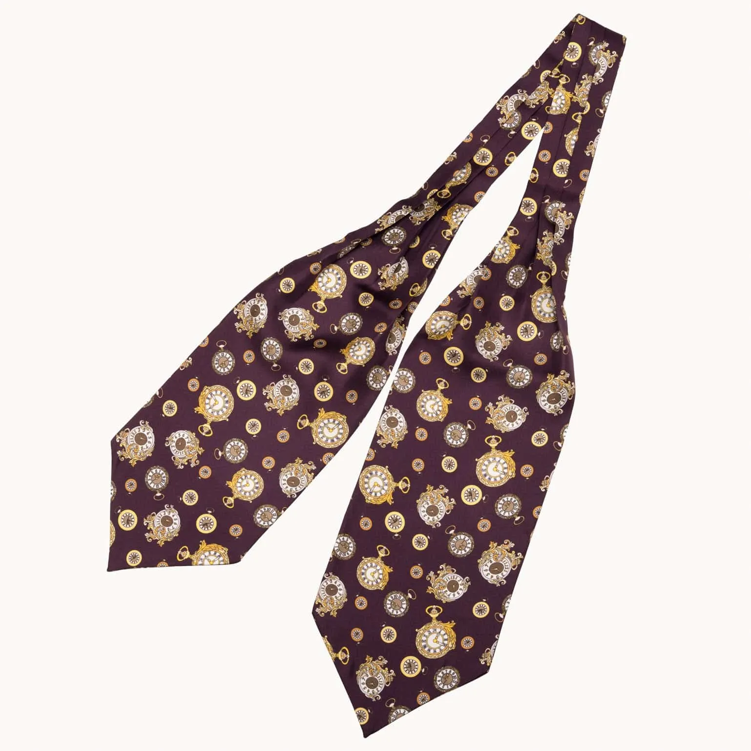 Gilded Keeper - Silk Ascot Cravat Tie - Plum sold by Elizabetta product image thumbnail 3