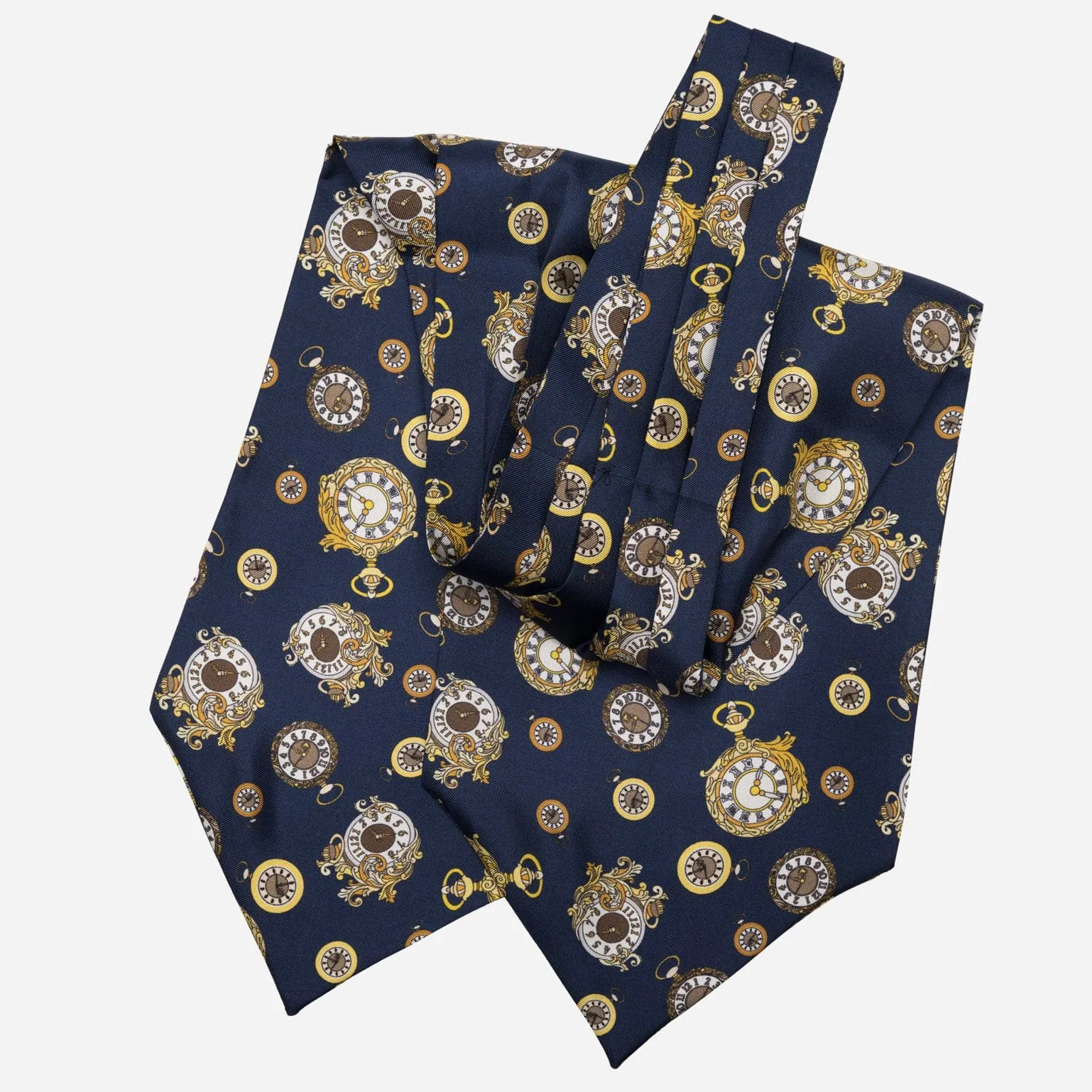Gilded Keeper - Silk Ascot Cravat Tie - Navy sold by Elizabetta product image thumbnail 2