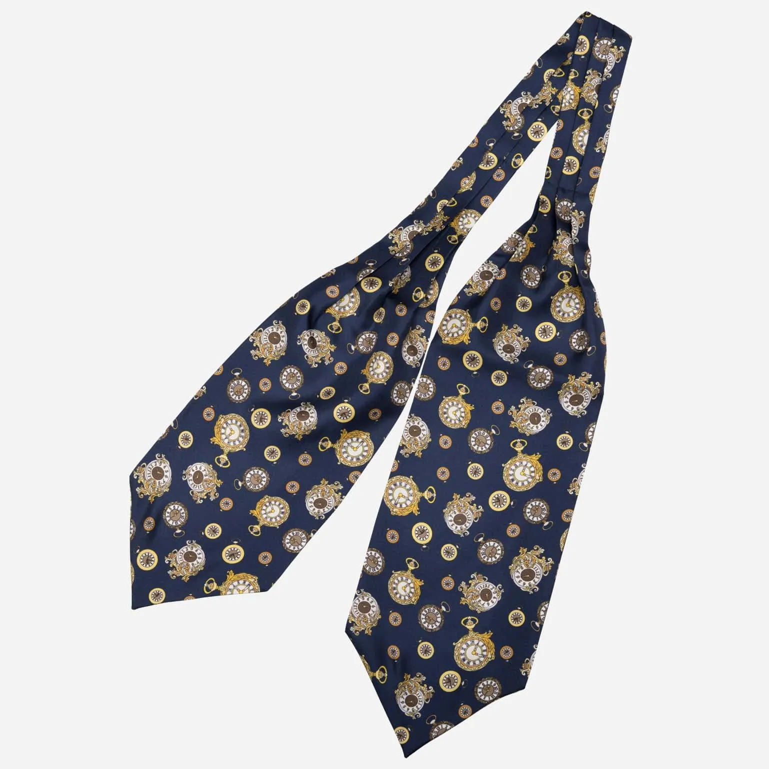 Gilded Keeper - Silk Ascot Cravat Tie - Navy sold by Elizabetta product image thumbnail 3
