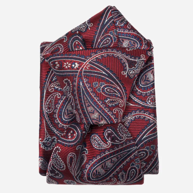 Palermo - Silk Jacquard Tie - Red sold by Elizabetta