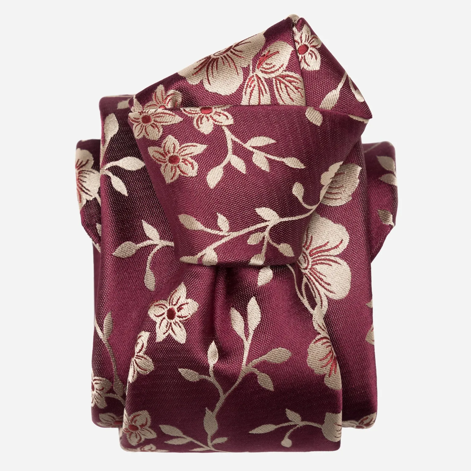 Silvio - Silk Jacquard Tie - Antique Burgundy sold by Elizabetta
