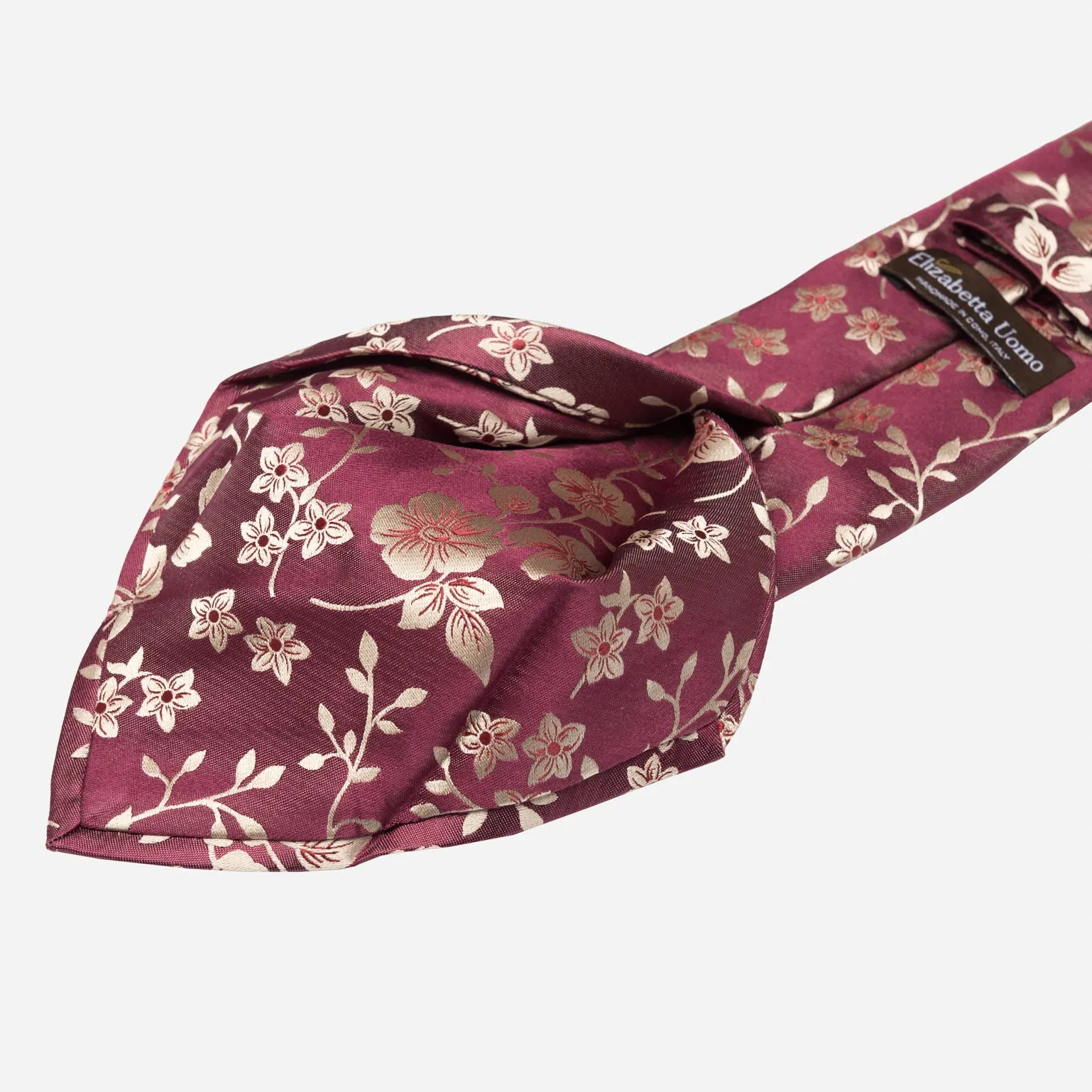 Silvio - Silk Jacquard Tie - Antique Burgundy sold by Elizabetta product image thumbnail 5