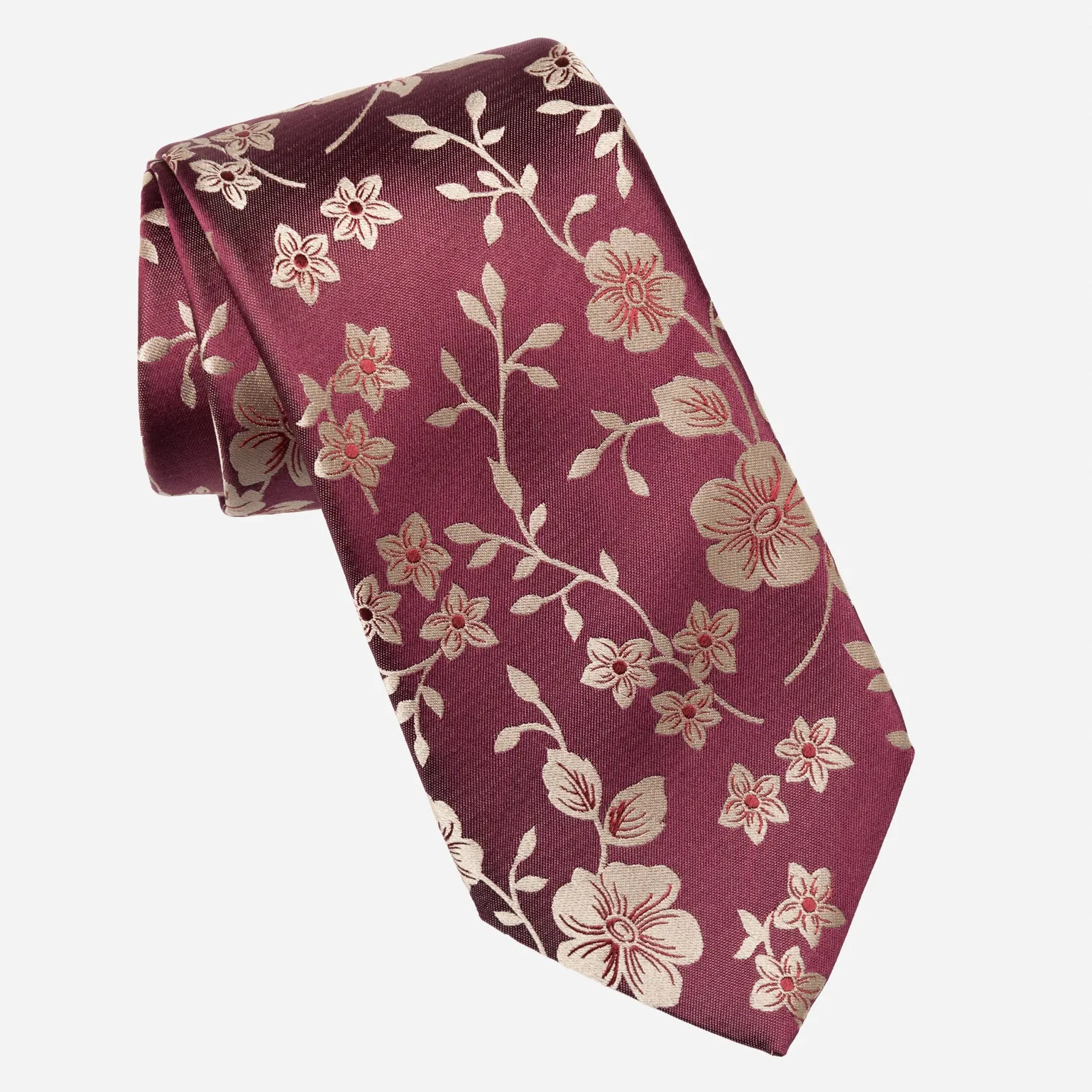 Silvio - Silk Jacquard Tie - Antique Burgundy sold by Elizabetta product image thumbnail 2