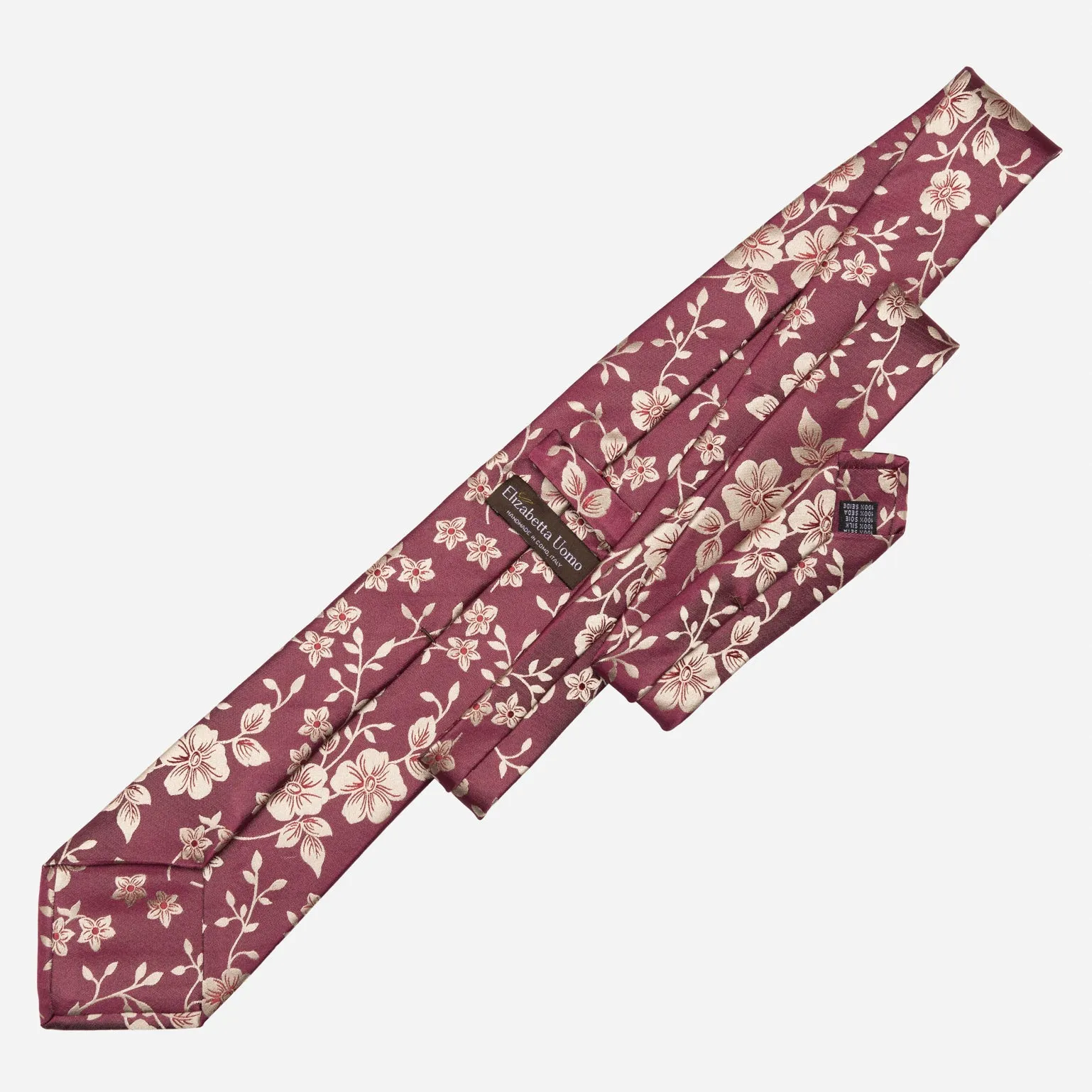 Silvio - Silk Jacquard Tie - Antique Burgundy sold by Elizabetta product image thumbnail 3