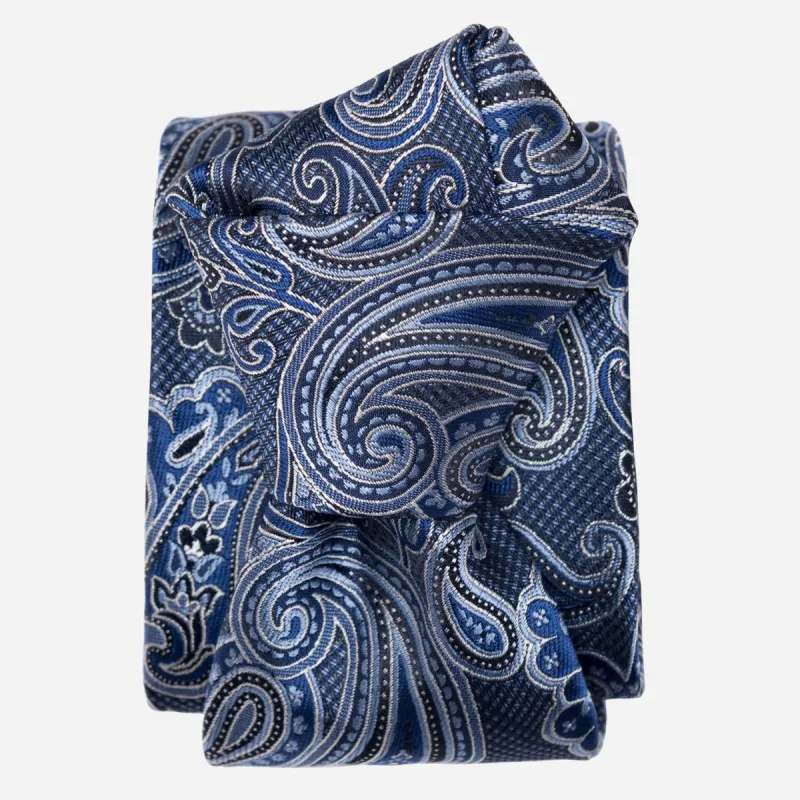 Pavia - Silk Jacquard Tie - Blue sold by Elizabetta