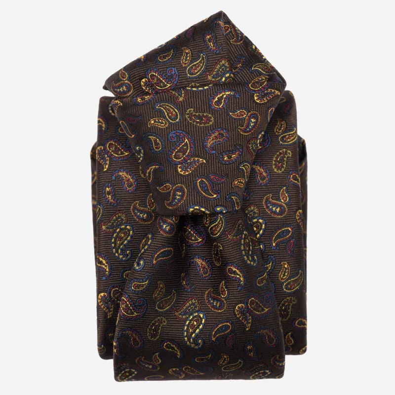 Sambuco - Silk Jacquard Tie - Caffè sold by Elizabetta