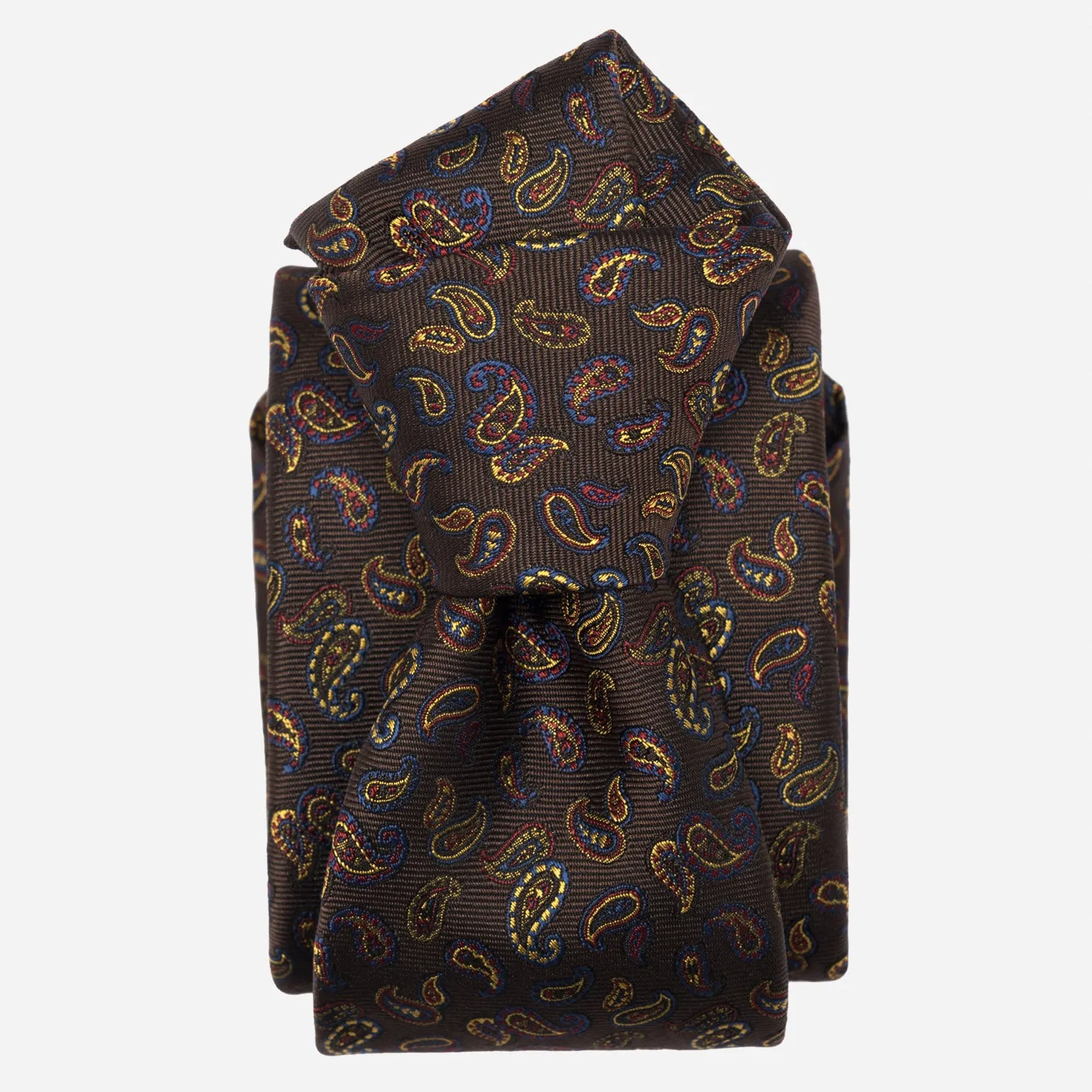 Sambuco - Silk Jacquard Tie - Caffè sold by Elizabetta
