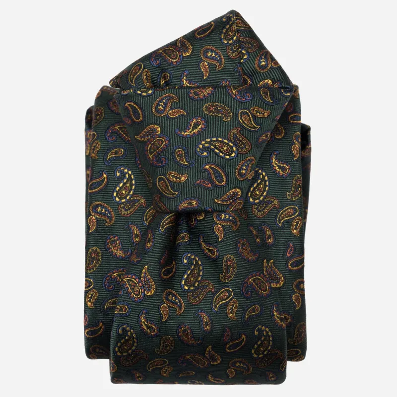 Sambuco - Silk Jacquard Tie - Forest Green sold by Elizabetta