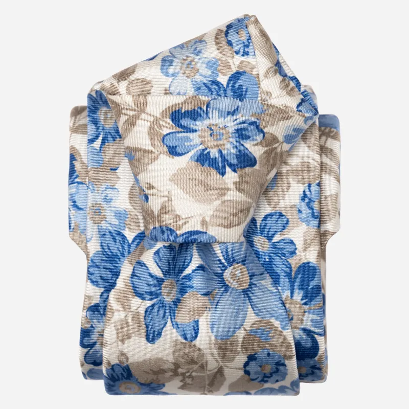 Altamura - Printed Silk Tie - Blue sold by Elizabetta