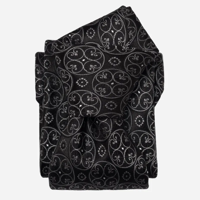 Palladio - Silk Jacquard Tie - Black sold by Elizabetta