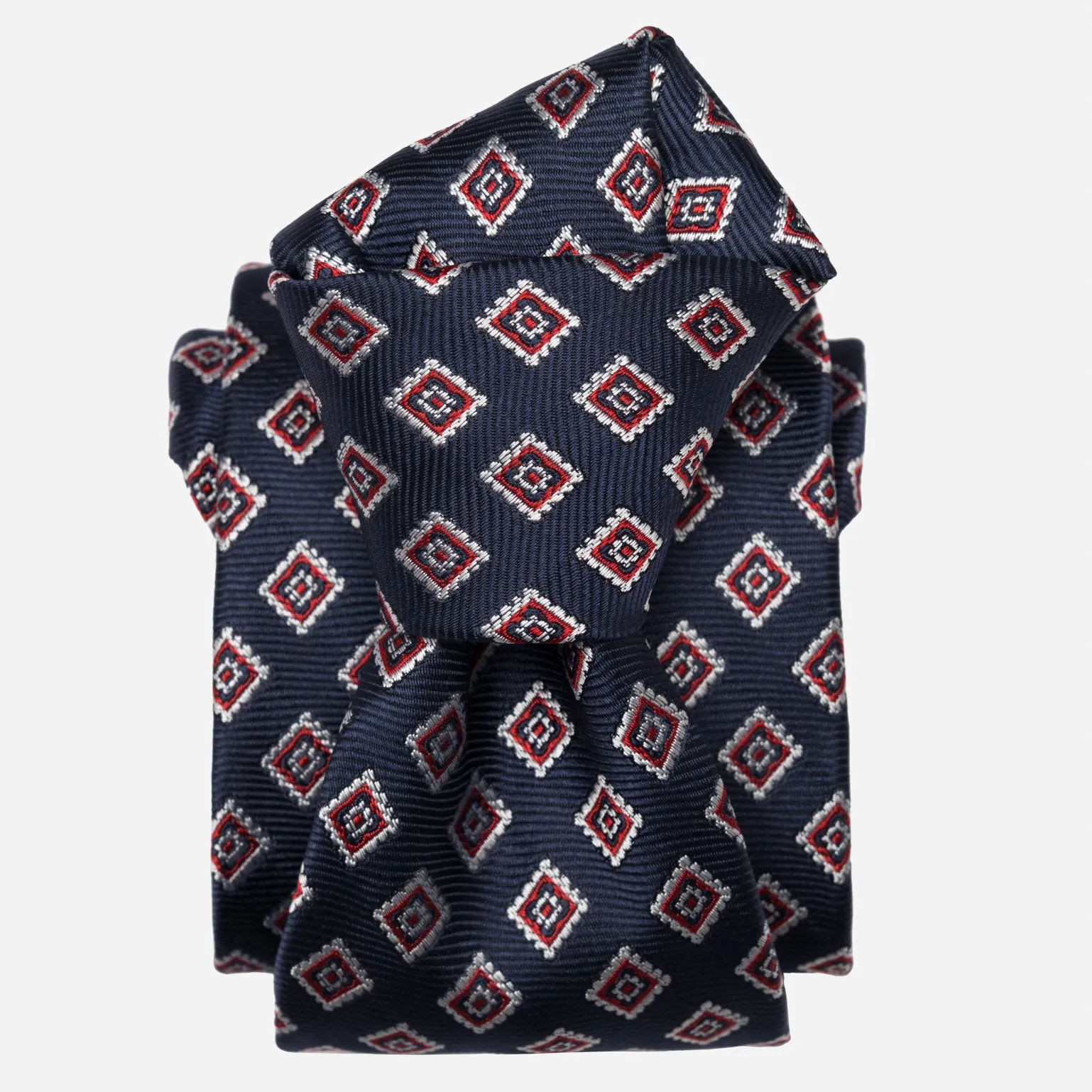 Lambrusco - Silk Jacquard Tie - Navy sold by Elizabetta