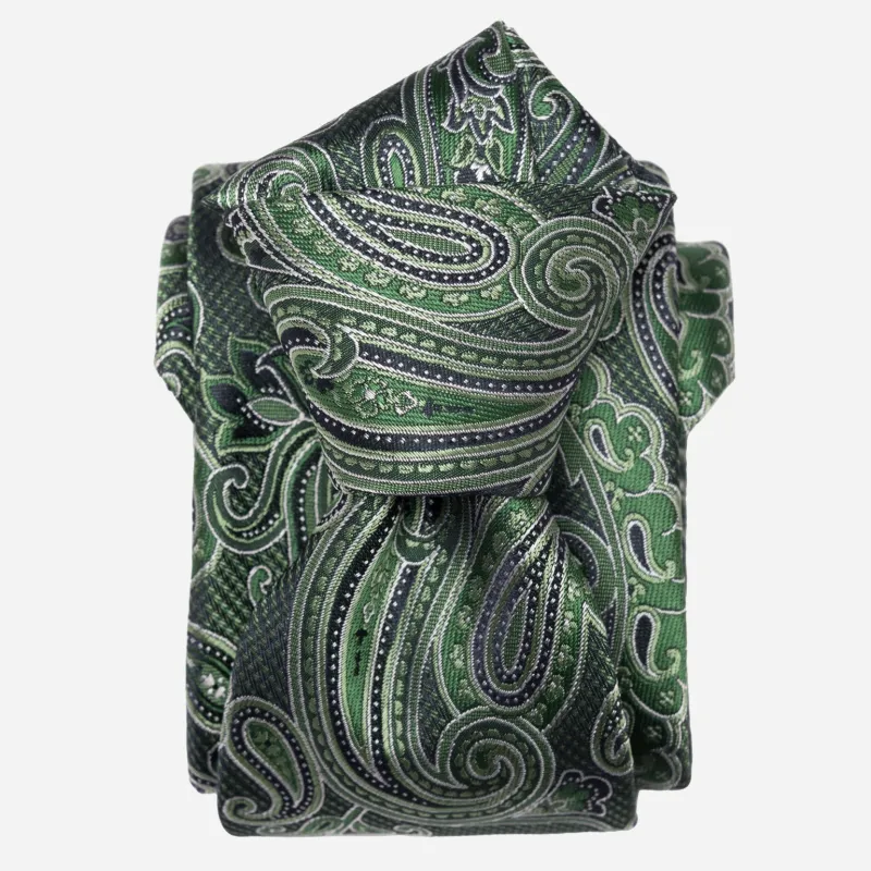 Pavia - Silk Jacquard Tie - Emerald Green sold by Elizabetta