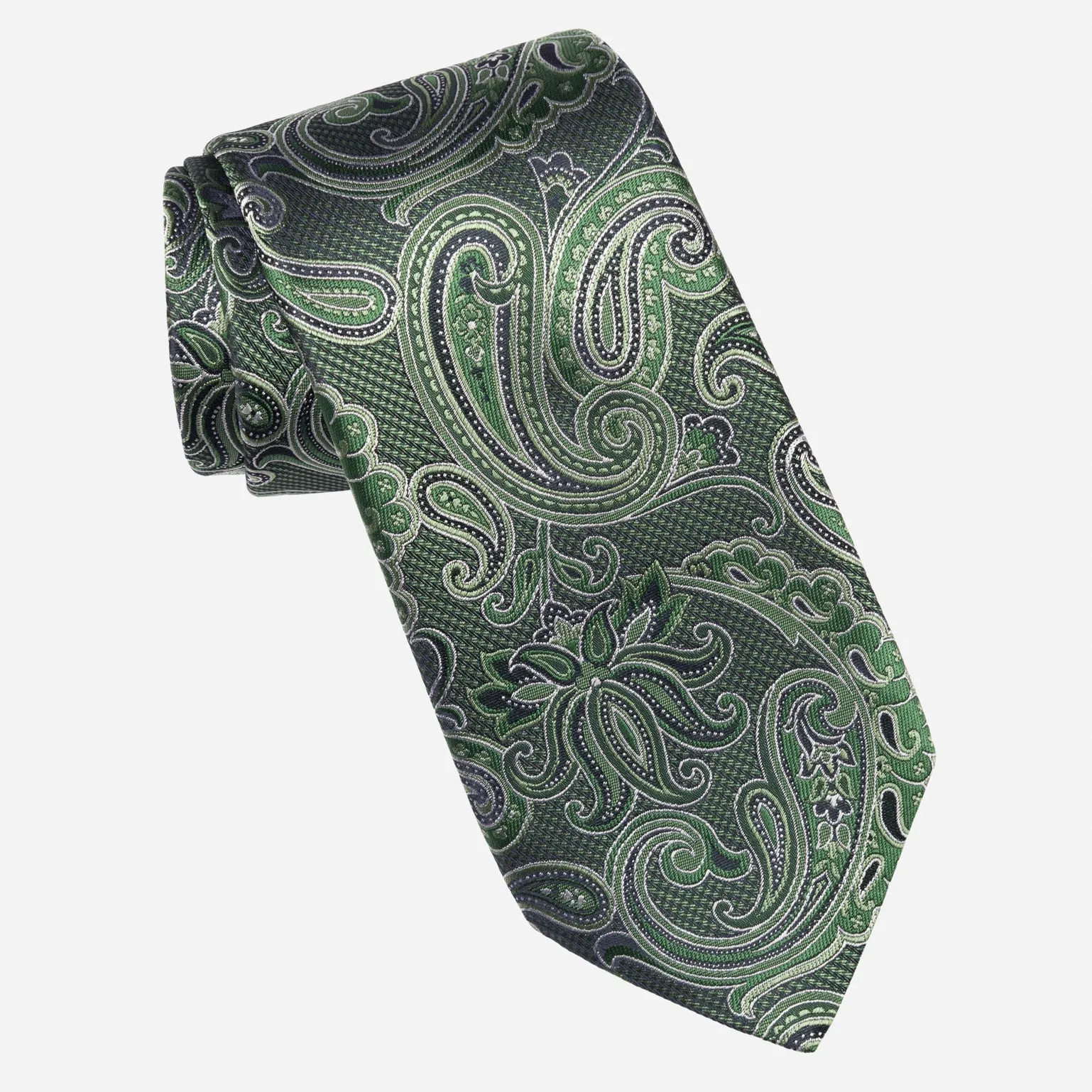 Pavia - Silk Jacquard Tie - Emerald Green sold by Elizabetta product image thumbnail 2