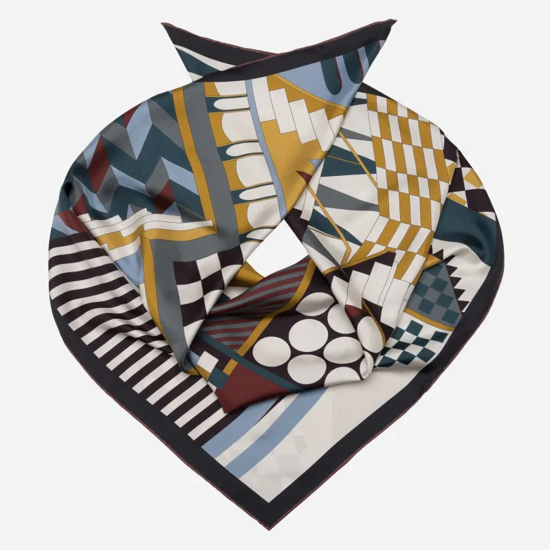 Tina - Silk Foulard - Blue sold by Elizabetta