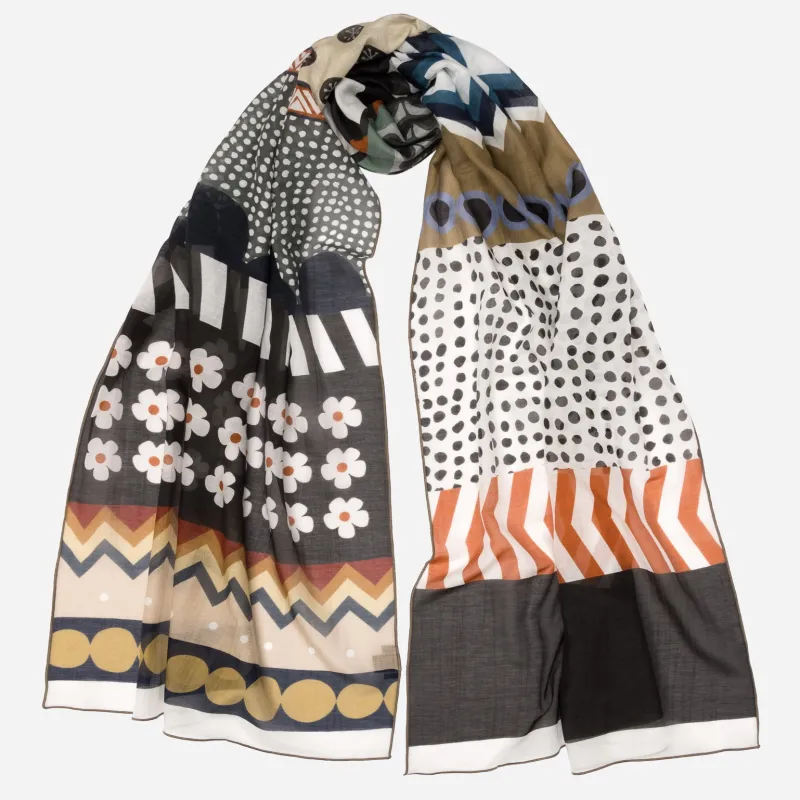 Maratea - Cotton & Silk Scarf- Cool Tones sold by Elizabetta