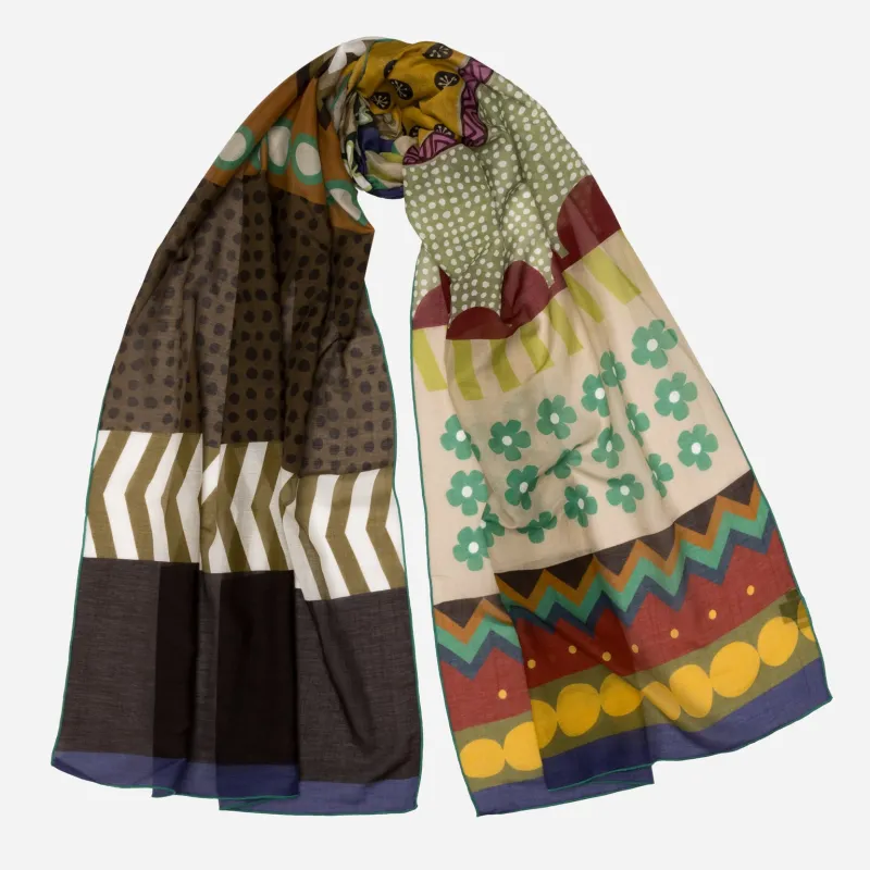 Maratea - Cotton & Silk Scarf- Warm Tones sold by Elizabetta