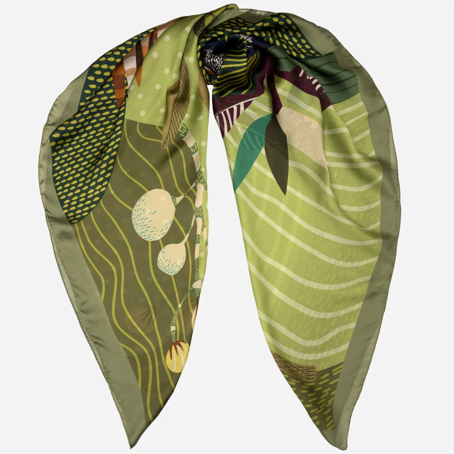 Sandra - Silk Scarf Shawl - Green sold by Elizabetta