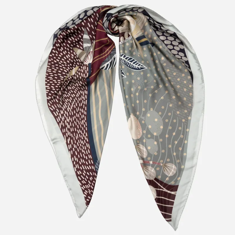 Sandra - Silk Scarf Shawl - Grey sold by Elizabetta