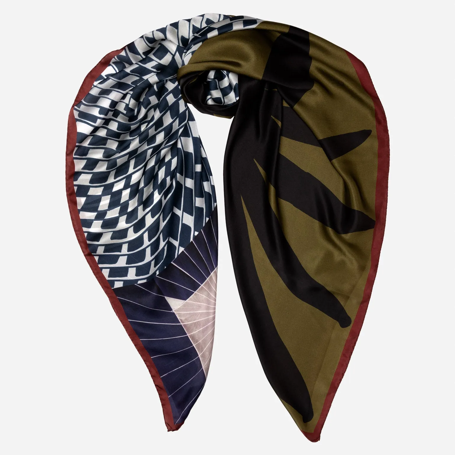 Virginia - Silk Scarf Shawl - Olive sold by Elizabetta