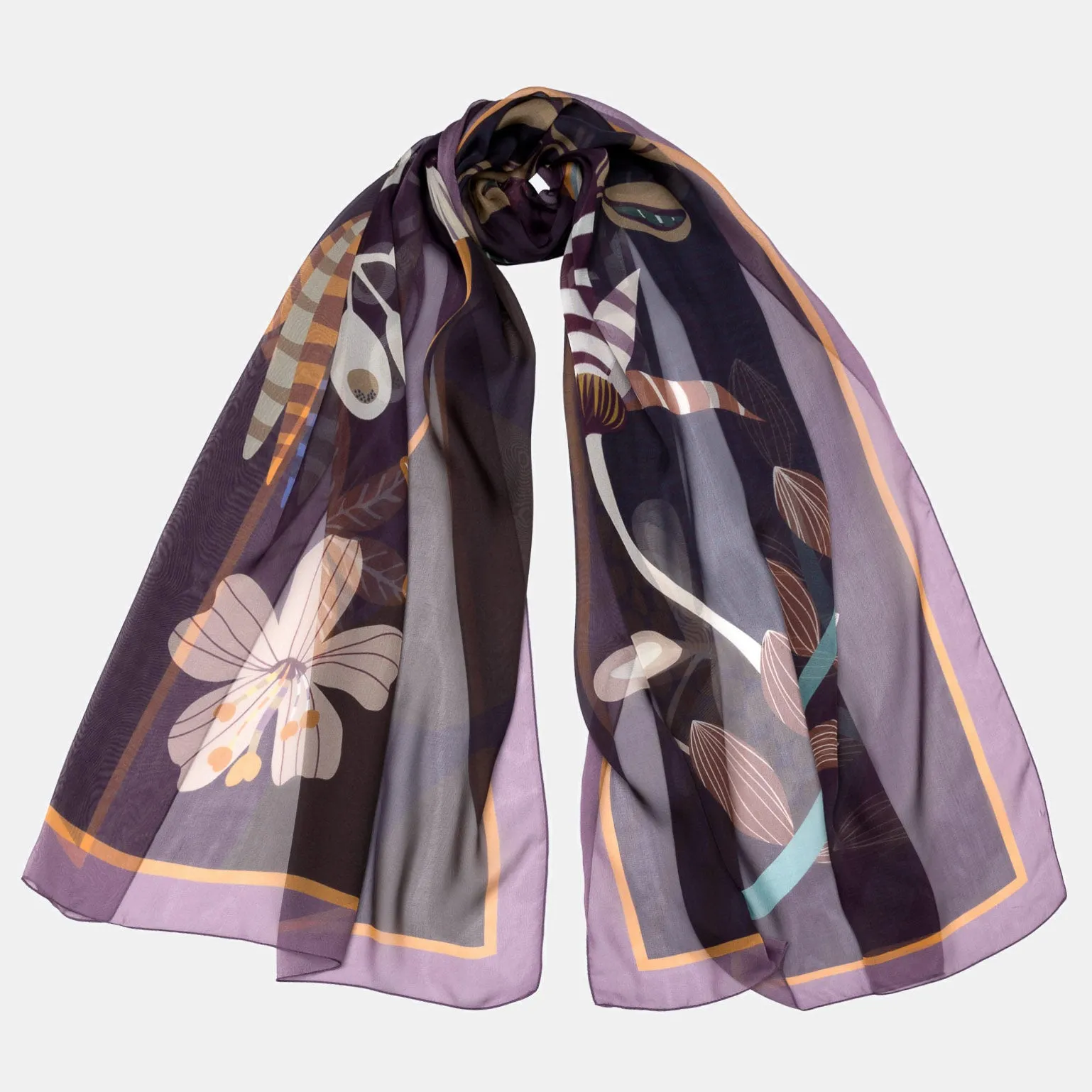 Matilda - Silk Scarf Shawl - Plum sold by Elizabetta