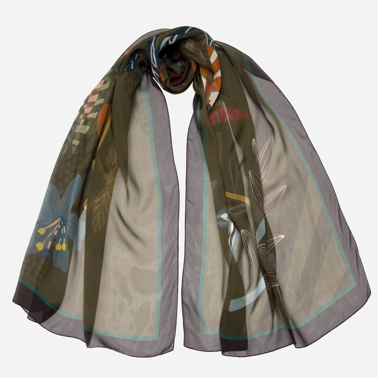 Matilda - Silk Scarf Shawl - Olive sold by Elizabetta